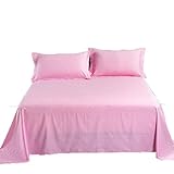Zarte Textur Ericcay Rosa Baumwollbett Einfache Pigmentfarbe Rosa Casual Chic Einfache 100% Baumwolle Hautfreundliche Blätter,120 * 230Cm (Color : Colour, Size : 120 * 230Cm)