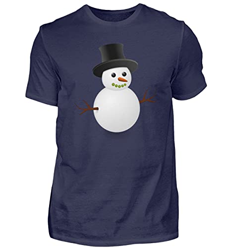T-shirt bleu marine S bonhomme de neige stylé pour l'hiver homme