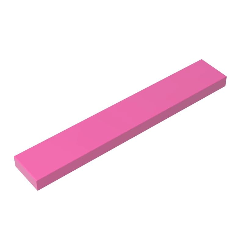Gobricks 6636 Foundation Plate Tile 1x6 with Groove 50 Pieces GDS-564 Compatible with Lego Building Blocks Color:Dark Pink