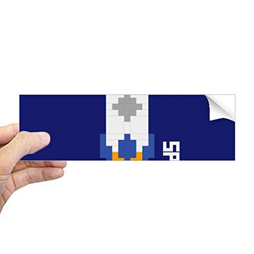 Sticker rectangulaire vaisseau spatial et fusée pour vitre - 2
