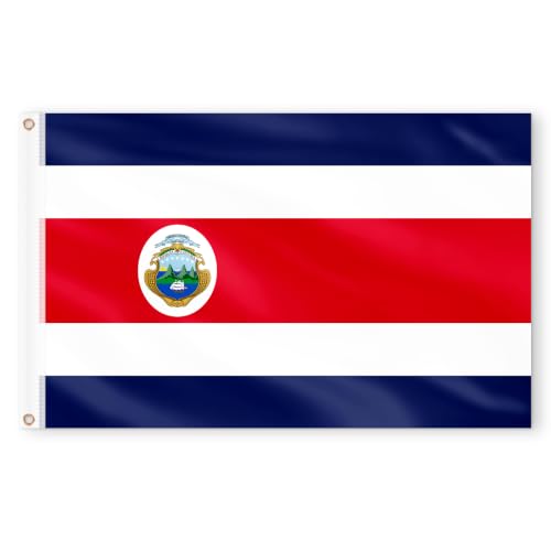 Image of AhfuLife Costa Rica Flag 3x5 Ft,Large Costa Rican National Flag
