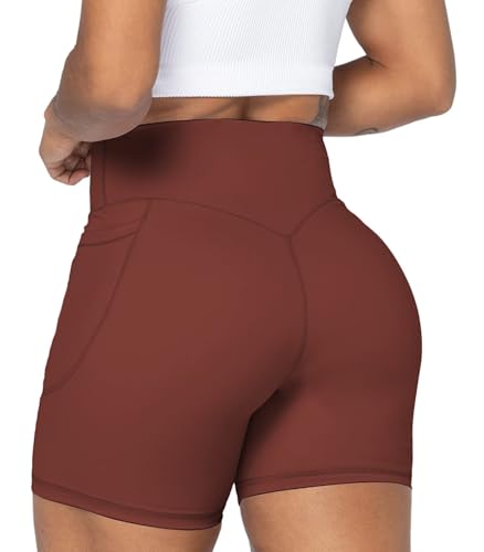 Image of Sunzel No Front Seam Biker Shorts for Women with Pockets, Yoga Workout Gym Bike Shorts with Tummy Control | 3, 5 Or 8-Inch Inseam, High Waisted, No Front Seam, Side Pockets, Buttery Soft, Compression Fit, Squat Proof, Tummy Control