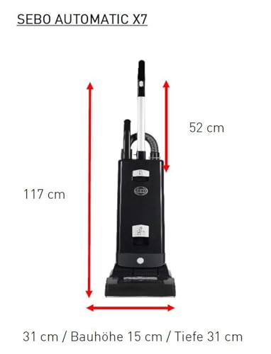 SEBO Automatic X7 Bürststaubsauger, Kunststoff, Grau, 117.00 x 31.00 x 31.00 cm