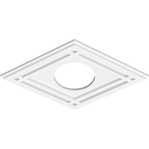 Image of Ekena Millwork CMP22X14DD-06000 Diamond Architectural Grade PVC Contemporary Urethane Ceiling Medallions 22 inchW x 14 5 /8 inchH x 6 inchID x 7 3 /4 inchC x 1 inchP
