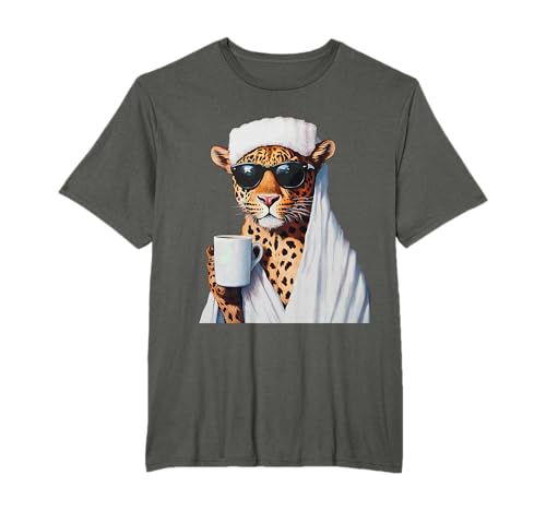 Chill Leopard Cool Shades Coffee Fun Tenue T-Shirt