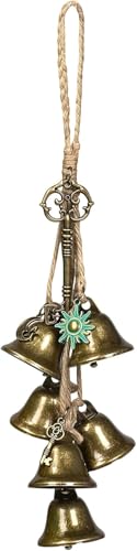Wind Chimes 1PC Handcrafted Metal Bell Wind Chimes for Balcony, Indoor Outdoor Home Garden Patio Decor, Ideal Gift for Women, Vintage Hanging Design with Braided Rope