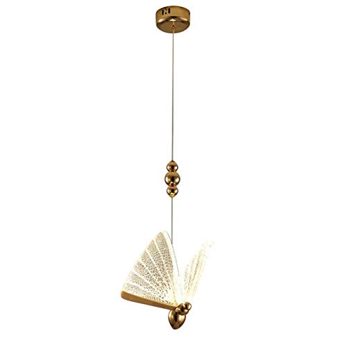 Suspension créative en cristal papillon LED 15W avec fil de suspension réglable pour intérieur
