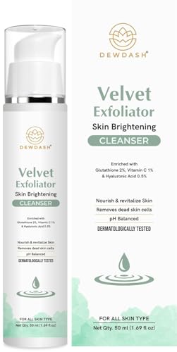 Image of Velvety Exfoliator Skin Brightening Face Wash | Nourishing & Revitalizing - Exfoliate, Brighten & Even Skin Tone with Glutathione, Kojic Acid & Vitamin C 50ml | Suitable for All Skin Types