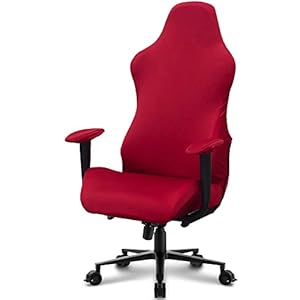 Deisy Dee Slipcovers Cloth Stretch Polyester Chair Cover for Reclining Racing Gaming Chair (Only Chair Covers) (red)