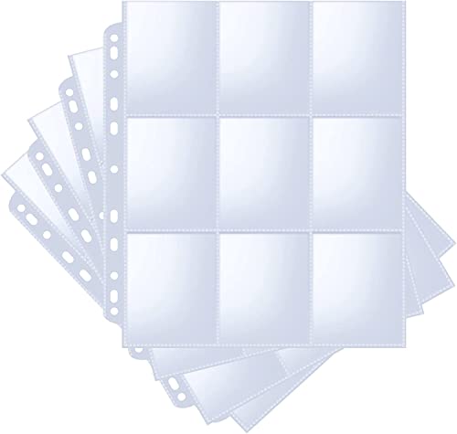 Mytlp Trading Card Sleeves 540 Pocket, Clear Polypropylene, 11 Holes, Fits 3 Ring Binder, MTG, Sport, Game Cards