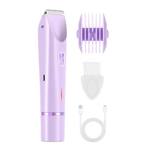 Recortadora de Bikini para Mujeres - Epilador De Depilación Con Cabezales Dobles - Recortadora De Mujeres 400mAh - Para el Cuerpo, la Piel, las Piernas, las Axilas, la Belleza Íntima y el Viaje