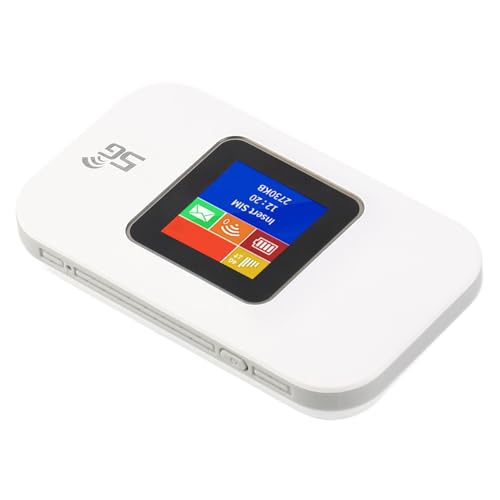 Image of Mobile WiFi Hotspot Router 4G Portable WiFi 1.44in Color Screen Mobile Hotspot Router with Micro SIM Card Slot for Phone Tablet Laptop (White)