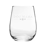 Dog Mama - Engraved Novelty Stemless Wine Gin Tumbler Glass | Dog Mum Gifts, Dog Owner Gift, Wine Glasses for Women, Cocktail Up - Image 1