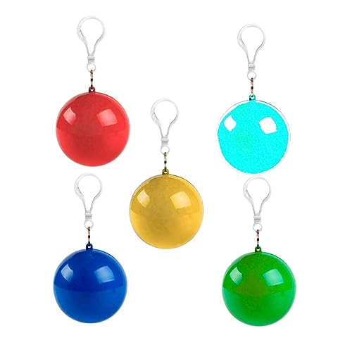 BESPORTBLE 5pc Raincoat Ball Disposable Poncho Lightweight Rain Suit Men Women Boys and Girls Portable Rainwear for Travel Outdoor Random Color