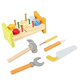 LIOOBO 1Satz Klopfbank für Kleinkinder Motorikspielzeug Holz Pochende mit Hammer für Jungen und...