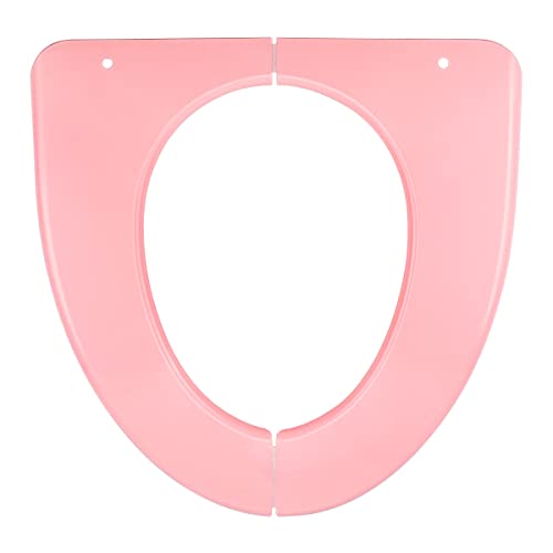 Faltbare Toilettenauflage für Erwachsene, WC-Sitz, Kunststoff, waschbar, faltbar, tragbar, WC-Sitzbezug für Zuhause, Reisen, Büro (Rosa) Cover