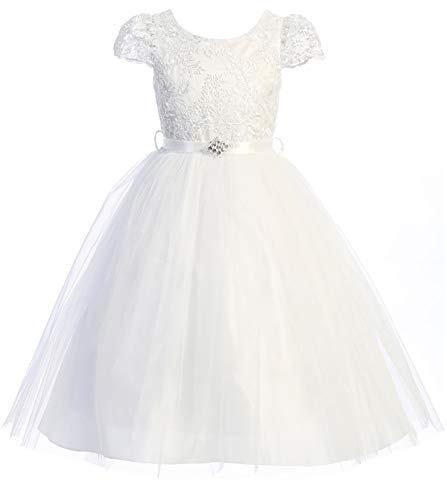 BNY Corner Cap Sleeve Tulle Easter Pageant Wedding Graduation Flower Girl Dress