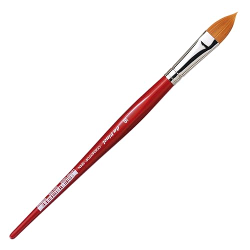 Image of da Vinci Watercolor Series 5584 CosmoTop Spin Paint Brush, Pointed Oval Synthetic with Red Handle, Size 16 (5584-16)