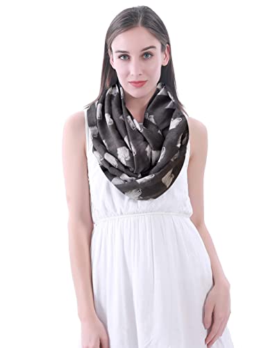 Lina & Lily Maltese Dog Print Women's Infinity Scarf Lightweight2