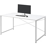 サンワダイレクト パソコンデスク 幅140×奥行80cm モニターアーム対応 机 PCデスク 組立簡単 ホワイト 100-DESKF064W
