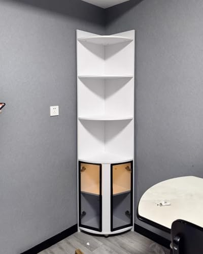 Vitrina de esquina con puertas de cristal e...