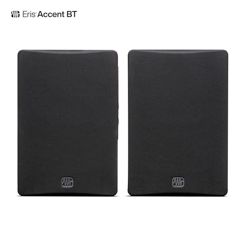 Image of PreSonus Eris Accent BT 60W Powered Bookshelf Bluetooth Speakers - Studio Monitors for Turntable, Home, 4 inch Woofer, Silk Tweeter, USB-C, Optical, RCA, Coax, Remote, Sub Out, Wired Option, Wood Grain