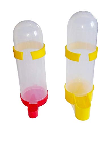 Pets Wizard - Cage Combo, Jumbo Size Birds Water and Food Feeder (400 ml, Pack of 2, Yellow Color) (B08QNJN7YS) Amazon Price History, Amazon Price Tracker