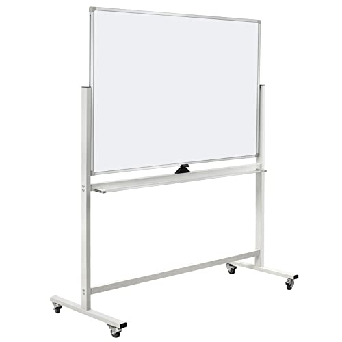 Image of Mobile Whiteboard on Wheels, 48 inchx36 inch Double-Sided Magnetic Dry Erase Board - Flipchart Easel for Office, Classroom & Home, Rolling Stand with Easy Flip Feature