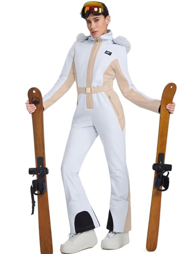 YEEFINE Women's One Piece Ski Suit Waterproof Snowsuits Snowboard Suits Slim Snow Jacket Insulated...