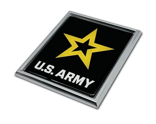 Image of Elektroplate Officially Licensed U.S. Army Star Chrome All Metal Emblem for Cars, Trucks, and All Auto | Universal Fit at 3.2 inch x 2.65 inch | Weatherproof