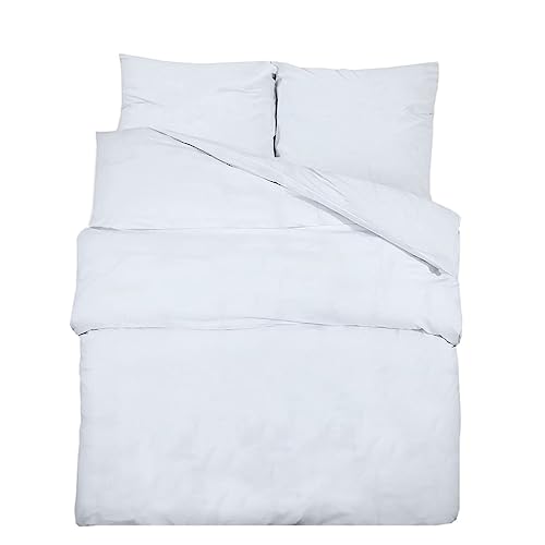 Housse de couette 240x220 cm anti-plis en microfibre blanche légère - 3