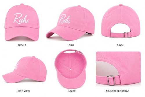 Image of AICA Personalised Name Cotton Cap for Men & Women � Black, Free Size | Gifts for Men & Women
