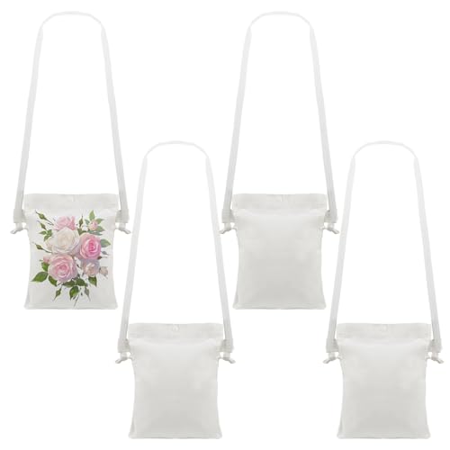 4 bolsas tote de lona sublimadas para DIY miniatura 1
