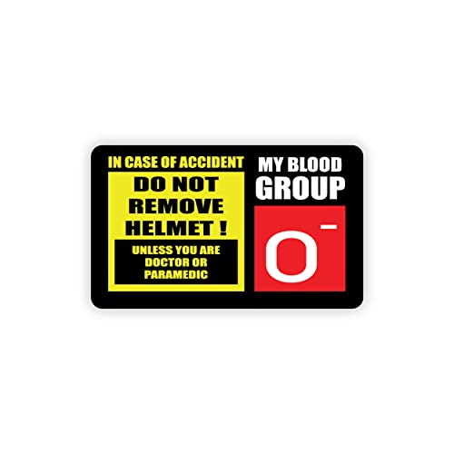 Image of Safety Caution Sign Quotes and Blood Group Helmet Stickers for Bike Riders Multicolor Vinyl Sticker 3 x 1.8 inch (O-)-Self-Adhesive