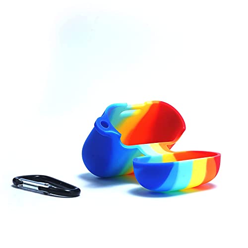 Image of CARE CASE Compatible for Boat Airdopes 131 | 138 Protective Silicone Case Cover Dust-Proof Shockproof Case Cover with Hook (Cover Only) (Rainbow)