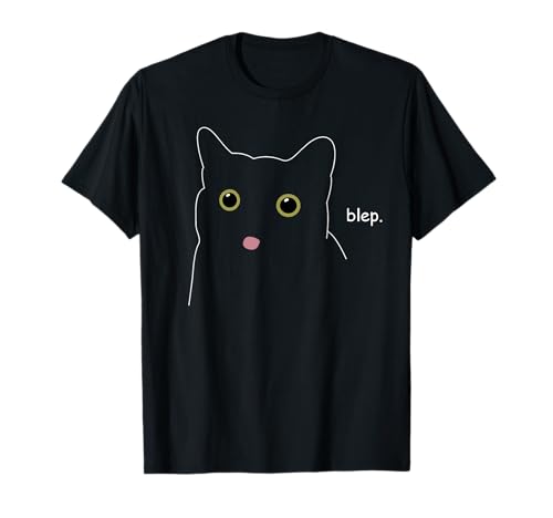 Funny Blep Blep Cute Cat Animals Shirt Black Cat Tee T-Shirt for Men Women Kids