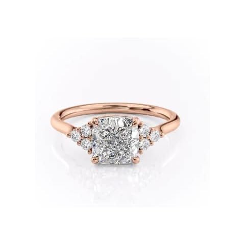 2 Carat Cushion Cut Three Stone Engagement Moissanite Ring, D Color VVS1 Clarity 10K / 14K / 18K Gold Vintage Style Antique Wedding Ring for Women, Promise Bridal Anniversary Gift for Her Cover