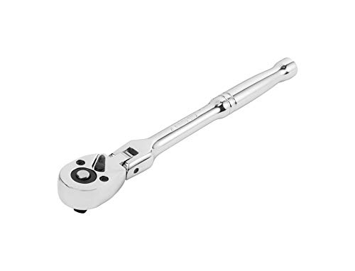 ARES 42025-1/4-inch Drive 72-Tooth Flex Head Ratchet - Premium Chrome Vanadium Steel Construction & Chrome Plated Finish - 72-Tooth Quick Release Reversible Design with 5 Degree Swing