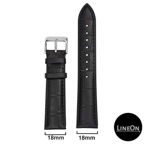 Image of Lineon Half Padded Premium Leather Mens & Womens Watch Strap For Branded Watches Compitable with Titan, Timex, Casio, Sonata and All premium Watches Tool and Pins Include
