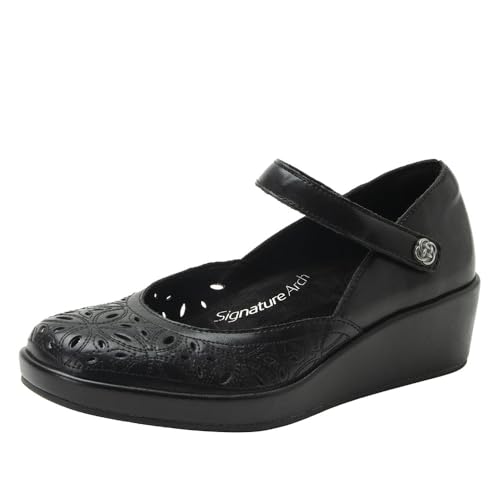 Alegria Women's Hayes Leather Wedge Mary Jane Pump