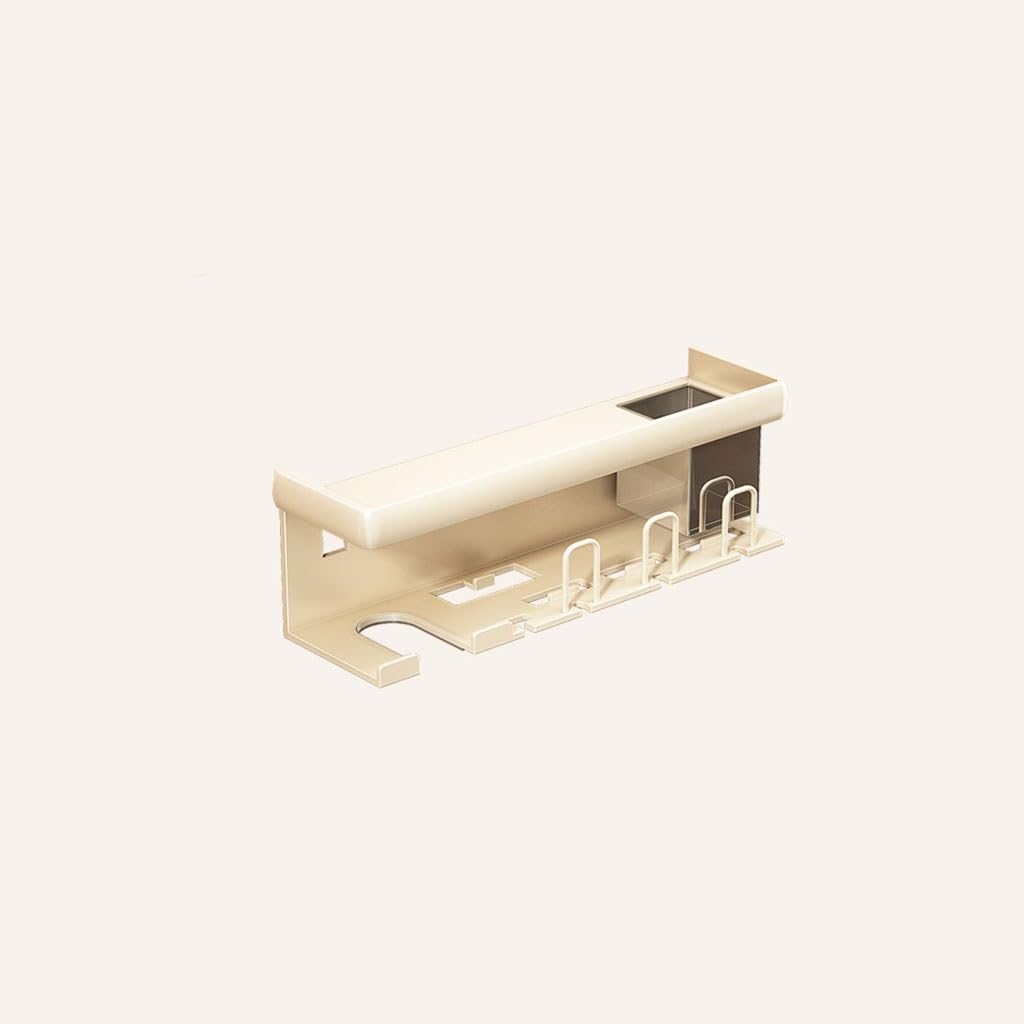 Portacepillos de Dientes Soporte Autoadhesivo for cepillos de Dientes montado en la Pared, Estante de Almacenamiento for el baño, Soporte for Pasta Dental, Puede Contener secador de Pelo y cosméticos