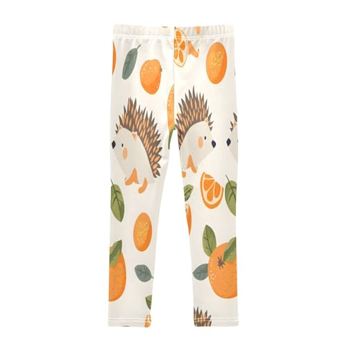 Bolaz Toddler Girls Leggings Printed Yoga Pants Leggings Hedgehog Orange for Kids2