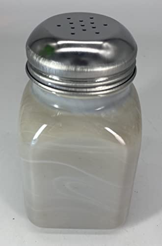 Spice Jar - Square Stove Top Shaker - American Made - Mosser Glass USA (Holes, Gray Marble)