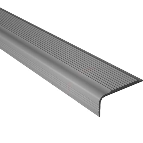 diwedaso Tiras autoadhesivas para bordes de escaleras, pegatinas en forma de L para escalones de escaleras escolares, tiras antideslizantes de PVC, tipo+1