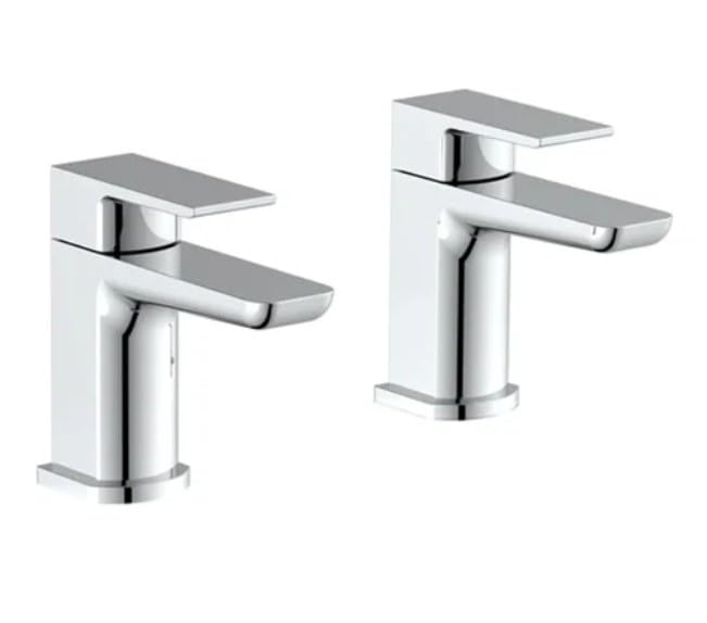 Mura Chrome Basin Taps (Pair) Hot and Cold, Polished Chrome - Image 2