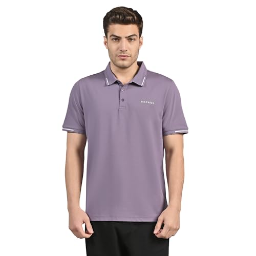 Image of Skechers Men Rayon Blend Solid Regular Fit T-Shirt