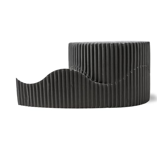 Hawksbill Black Border Roll for Classroom Displays 57mm X 7.5m (15m When Split) Scalloped Acid Free Fade-Resistant Border Roll