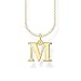 Produktbild THOMAS SABO Damen Halskette mit dem Buchstaben M 925er Sterlingsilber 750er Gelbgold-Vergoldung, Länge: 38cm - 45cm, KE2022-413-39-L45V