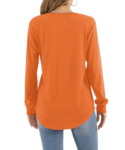 Womens Long Sleeve T Shirts Casual Tops Dressy Fashion Blouses Tunics for Leggings3