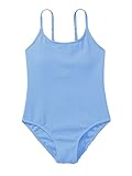 Milumia Girl's One Piece Swimsuit Ditsy Floral Tie Side Cut Out Back Bathing Suit Light Blue 11-12 Years